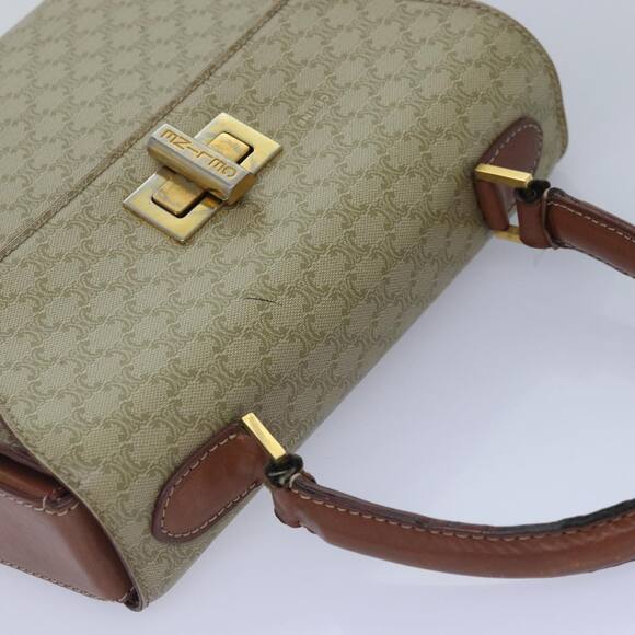 CELINE Macadam Canvas Hand Bag Pvc Leather Beige - Picture 6 of 12